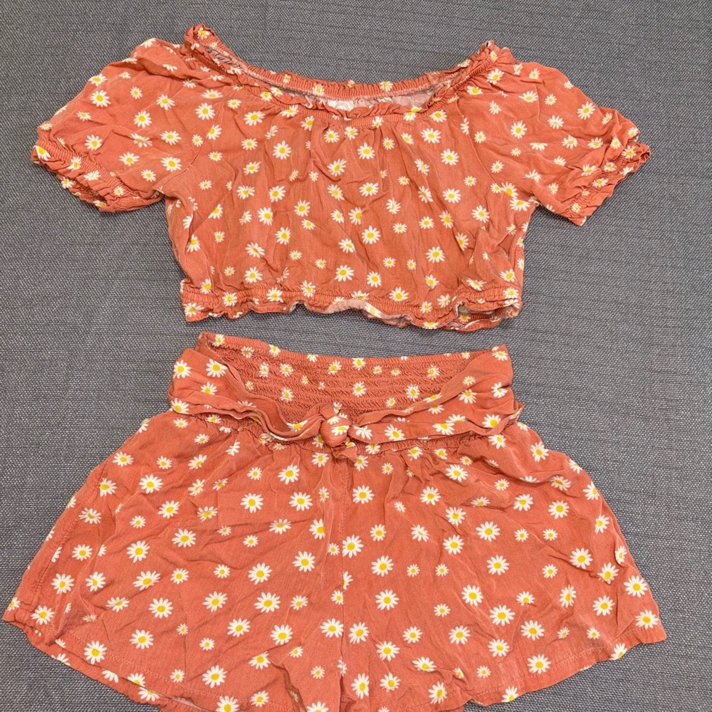 Floral Off-Shoulder Top and Shorts Set